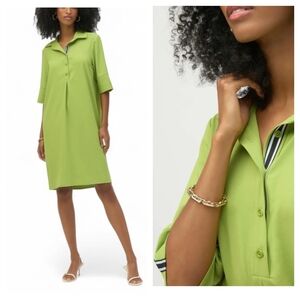 Joseph Ribkoff Eggshell Shirt Dress # 252020 Sz 14 Minimal Solid New